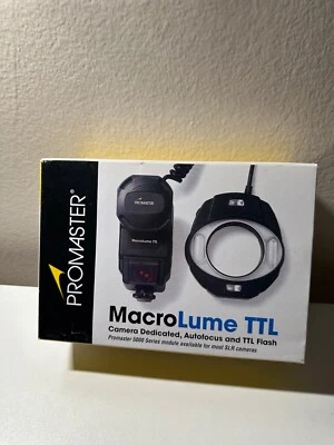NEW Promaster Macrolume TTL Digital Ring Light/Macro Flash BLACK - Image 1 of 3