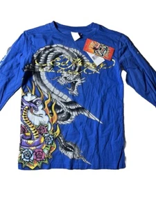 Ed Hardy by Christian Audigier snake dragon Long Sleeve T-Shirt Kids Medium - Picture 1 of 7