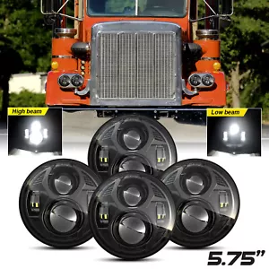 4PCS 5.75" LED Round Headlights Projector Hi/Low H5009 For Peterbilt 359 357 348 - Picture 1 of 10