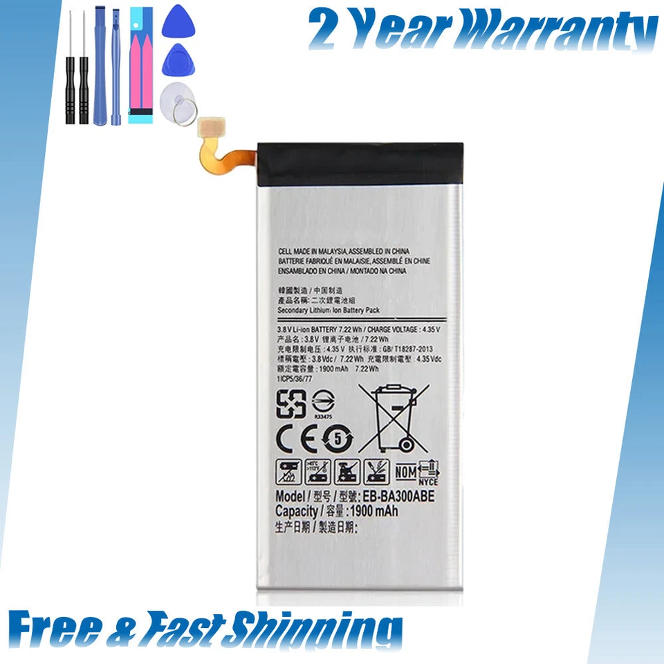 For Samsung Internal Battery 1900mAh 3.8v Samsung Galaxy A3 2015 EB-BA300ABE - Image 1 of 4