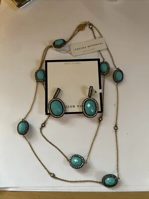 Conjunto de Joyería Freida Rothman Pendiente. Collar 18 Pulgadas Plata Turquesa  Foto 1 de 4