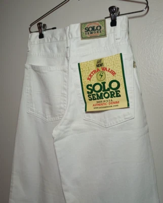 Pantalones de mezclilla vintage Solo Semore holgados patinador años 90 Y2K logotipo de EE. UU. NUEVOS OG talla 28 Foto 1 de 4