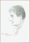 Portrait of conductor John Barbirolli. Beautiful 1965 Fred Aris pencil drawing