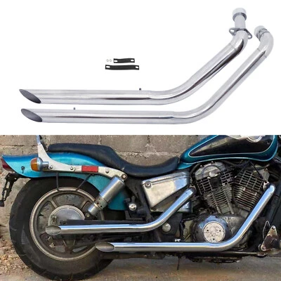 For Honda VT1100 Shadow Spirit Sabre 1100 Chrome Shortshots Exhaust Pipes System Foto 1 de 4
