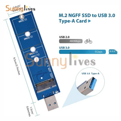 USB Adapter M.2 SSD to USB 3.0 Adapter NGFF SATA B/B+M Key M2 SSD 5 Gbps  - Image 1 of 4