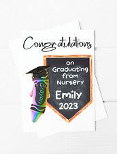 Personalised Congratulations Graduating Nursery Crayon A5 Greeting Card, leavers