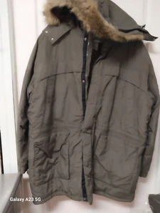 Parka ártica talla King para hombre capucha desmontable con borde de piel sintética 2XL verde - Imagen 1 de 11