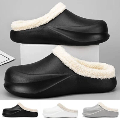 Winter Cotton Slippers Plush Lining Slip on Waterproof Men Women Slippers US11 - Image 1 of 4
