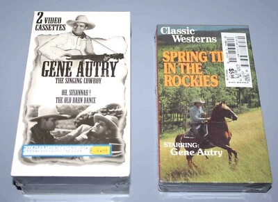 3 NEW Gene Autry America's Cowboy VHS Tapes Oh Susannah! Barn Dance Rockies Foto 1 de 2