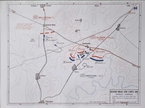 MODERN WEST POINT MAP NAPOLEONIC WARS QUATRE-BRAS & LIGNY WELLINGTON BLUCHER - Picture 1 of 2