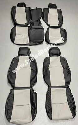 Fundas de asiento de cuero Katzkin para Toyota 4Runner 2011-2021 SR5 2 filas negro y gris  Foto 1 de 4