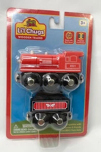 Li’l Chugs Trenes de Madera Rojo Motor de Vapor Locomotora y Carbón Tender WowToyz Nuevo - Imagen 1 de 5