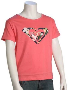 Roxy Girl's Day And Night T-Shirt - Sun Kissed Coral - New - Picture 1 of 1