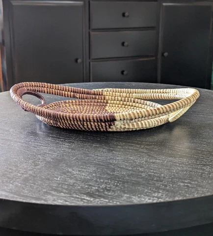Sweet Grass Bread, Cracker & Fruit Tray Basket 11" Long Cover