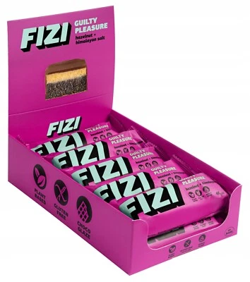 10x Barra de bocadillos de proteína vegana sin gluten Fizi sabor a sal del Himalaya avellana 40 g Foto 1 de 4