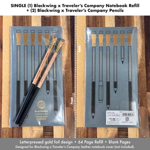 ÚNICO (1) Repuesto para cuaderno Blackwing x Traveler’s Company + (2) lápices - Imagen 1 de 5