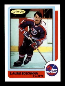 1986-87 O-Pee-Chee Laurie Boschman #184 Winnipeg Jets NM Near Mint - Picture 1 of 2