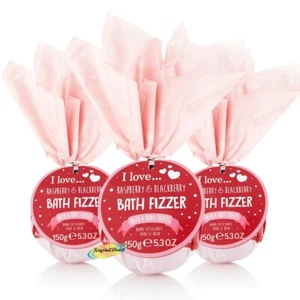 3x I Love Bath Bomb Fizzer Raspberry & Blackberry 150g Xmas Gift Stocking Filler - Picture 1 of 1