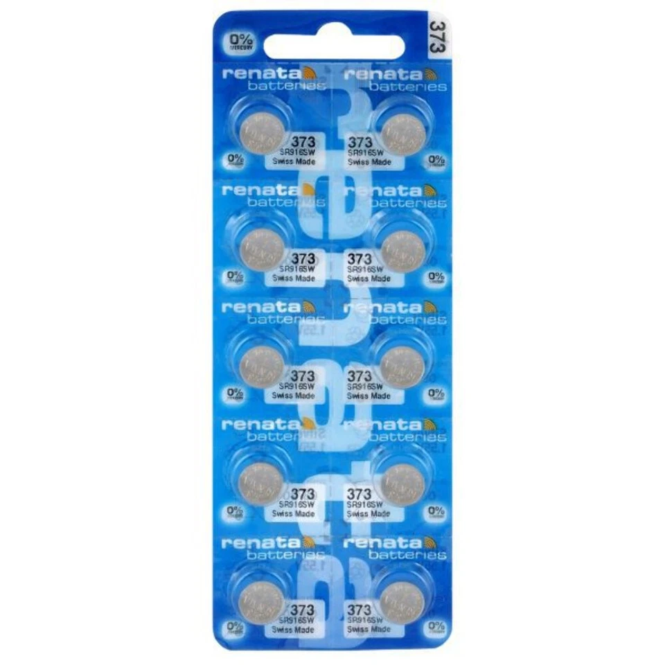 10 RENATA 373 SR916SW BATTERIES SILVER 1.55V SR68 WATCH SWISS MADE EXP 2026 NEW - Image 1 of 1
