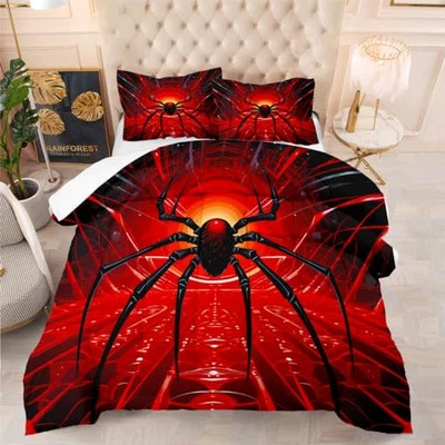 Microfiber Size Comforter Bedding Set Cool Comforter Set King Black Spider - Изображение 1 из 4