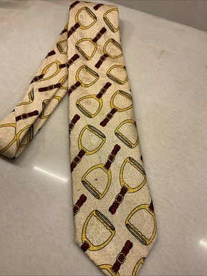 Polo Ralph Lauren Equestrian Neck Tie Stirrups Silk Flaw  - Image 1 of 4