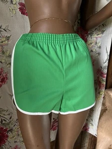 Vintage 70s 80s NOS Athletic Ringer Gym Shorts Elastic Waist Deadstock Seegull - Picture 1 of 6