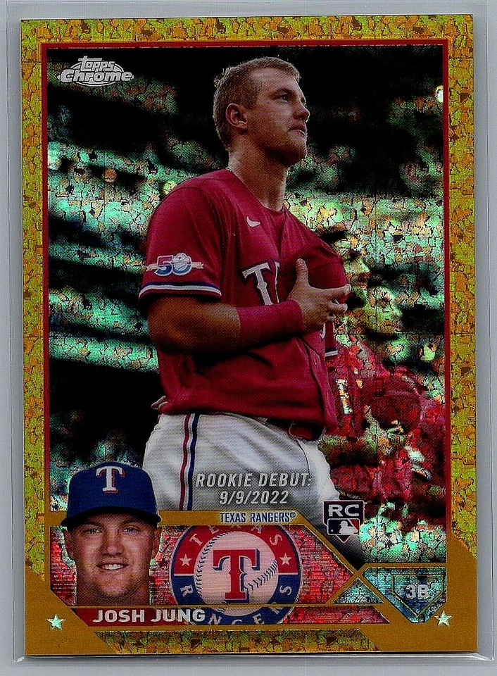 2023 Topps Chrome US Josh Jung #USC51 Gold Mini-Diamond Refractor /50 (RC) - Image 1 of 2