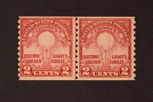 1929 sellos postales de Estados Unidos bobina línea par 2C edison primera lámpara sc#656 jlp mnh - Imagen 1 de 2