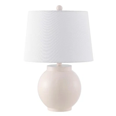 Lighting Collection Lemeni Cream 22-inch Round Table Lamp - Image 1 of 3