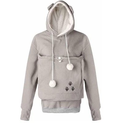 Sudadera con capucha gris para mujer con orejas de gato talla S canguro  Foto 1 de 4