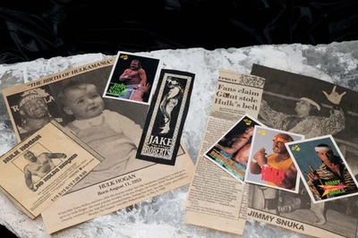 Lote Tarjetas Adhesivas WWF Impresión Original Hulk Hogan Recortes ¡GENIAL! Foto 1 de 4