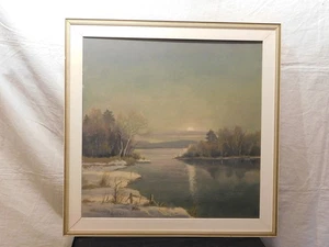 "RARE" Carl Ludwig Loreck Major Listed Artist Oil on Panel "The Moon Has Risen" - Picture 1 of 17
