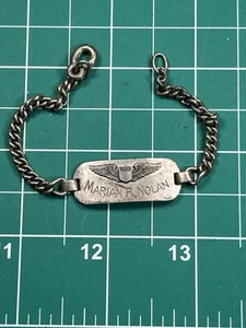Bracciale Sweetheart Vintage Seconda Guerra Mondiale US Air Corps con nome Homefront - Foto 1 di 3