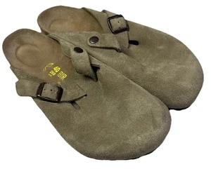 Birkenstock Boston Clogs Used Beige Suede L9 M7 40 Men 7-7.5 & Women 9-9.5 3g - Picture 1 of 10