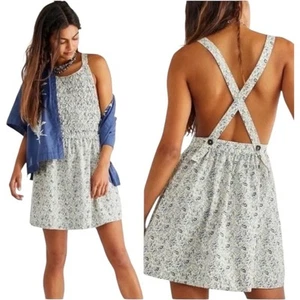 Free People Petunie Tee Schürze Stil Minikleid Kreuz Träger Schürze Damen Gr. L - Bild 1 von 9