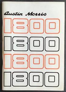 Austin Morris 1800 Car Drivers Handbook NOV 1973 #AKD7870 4th Edition