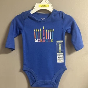 Carter's 3 Months Baby First Hanukkah Miracle Bodysuit Boy Girl Unisex NWT￼ - Picture 1 of 4