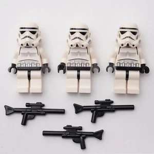 3x Lego Star Wars Stormtrooper Minifigures Dotted Mouth Black Head Figure SW0188 - Picture 1 of 2