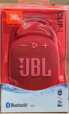 JBL Clip 4 Portable Bluetooth Speaker - Red
