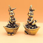 Chinese New Year Brass Rabbit Figurines Desktop Ornament Key Chain Pendant Lm