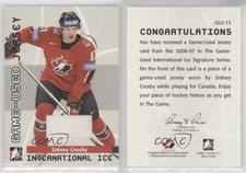 2006-07 In the Game-Used International Ice Signature Series /10 Sidney Crosby