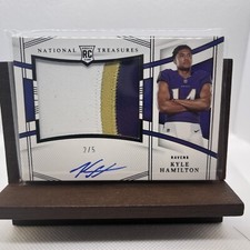 2022 National Treasures Kyle Hamilton Rookie Material Signatures # /5 Ravens RC