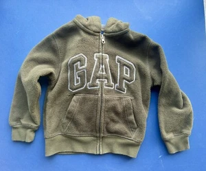 GAP Boys Size XS (4/5) Green Cotton/Polyester Zip-Up Sweatshirt - Picture 1 of 3