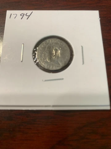 1794 Flowing Hair Dalf Dime Ex-Jewelry Looks Fine with scratches/ cleaned Cover