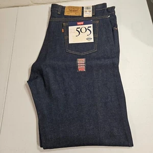 Vintage Herren Levi 505 normale Passform orangefarbenes Etikett hergestellt in den USA neu mit Etikett 46 x 32 - Bild 1 von 13