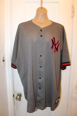 MAJESTIC Vintage 90’s New York Yankees Gray / Red /Black Stitch Jersey Men's XXL - Image 1 of 4