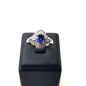 SAPHIR UND DIAMANTEN PLATIN PT900 RING 6US - Bild 1 von 5