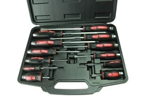 US PRO 12pc Go-Through Screwdrivers Set Slotted & Pozi 1503 - Picture 1 of 2