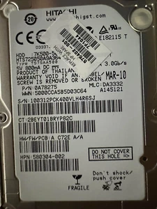 HP 580304-002 HTS725050A9A364 500 GB interno 7200 rpm 2,5" 0a78275 575402-001 - Imagen 1 de 2