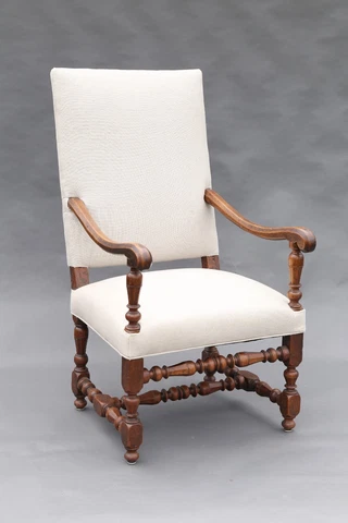 Antique French Fauteuil Louis XIV Armchair Cover